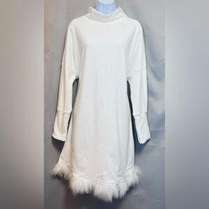 Just Fashion Now Jersey‎ Dress Womens Size Medium White 3/4 Sleeve
